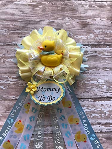 Rubber Ducky Yellow  and  Blue Baby Shower Mommy To Be  Rubber Ducky Theme