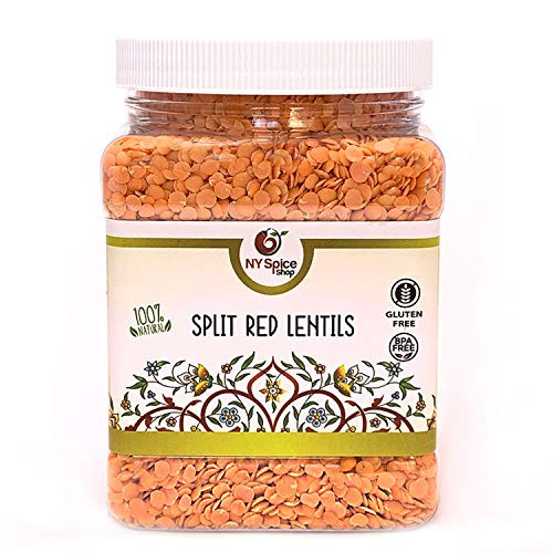 100% Natural Split Red Lentils - Protein Vitamins  and  fibre-rich Masoor Dal  Best Quality Masoor Dal Lentils Bulk Red Lentils  1.5 Pound 1.5 lbs  Pack Of Split Red Lentils By Ny SPICE SHOP
