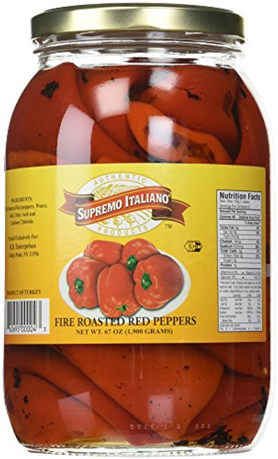 Supremo Italiano Fire Roasted Red Peppers  65 oz