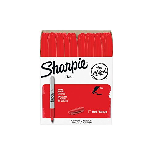 Sharpie 1920937 Fine Point Permanent Marker Red 36 Pack