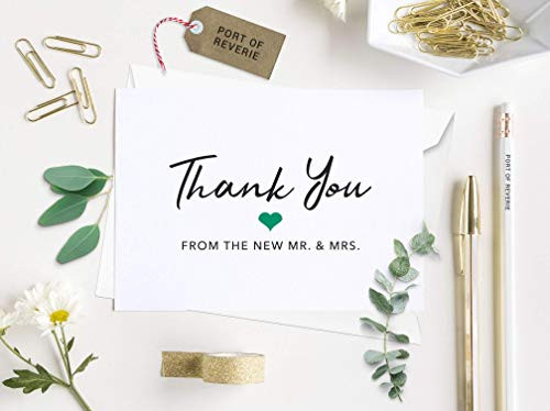 Wedding Thank You Cards with Envelopes  Folded Thank You from the New Mr. and Mrs. Greeting Card  Mr. and Mrs. Thank You Cards  50 Count  1 10