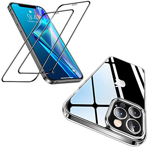 CASEKOO Compatible with iPhone 12 12 Pro Clear Case  and  iPhone 12 12 Pro Screen Protector