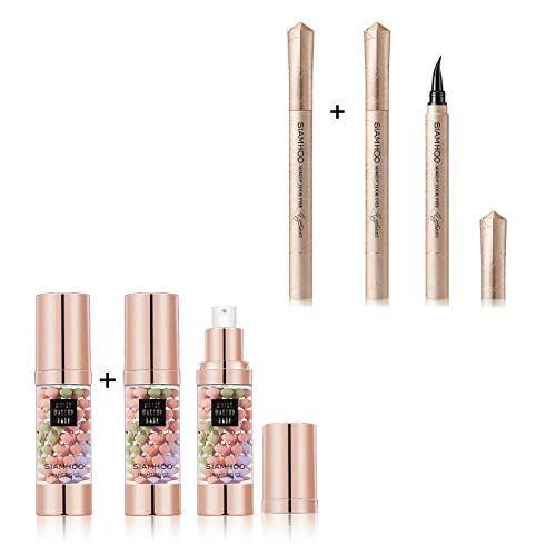 SIAMHOO One Step Face Primer Makeup Tricolor Tinted Moisturizer and Angled Tip Liquid Eyeliner Black Eyeliner - 2pcs
