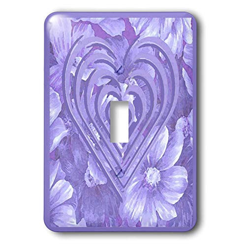 3dRose lsp_29583_1 Purple Heart on Flowers Toggle Switch  Multi-Color