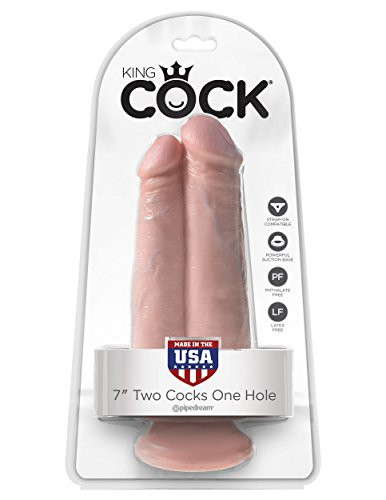 Pipedream Products King Cock 7" Two Cocks One Hole  Flesh  14.1 Lb