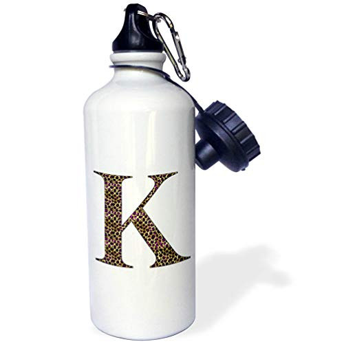 3dRose Glam Image of Gold and Purple Leopard Spots Monogram Initial K - Water Bottles wb_340813_1 3dRose Glam Image of Gold and Purple Leopard Spots Monogram Initial K - Water Bottles wb_340813_1