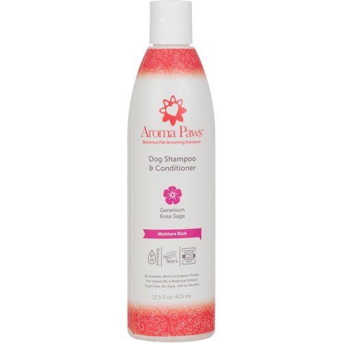 Aroma Paws Luxury Dog Shampoo and Conditioner  Moisture Rich Formula  Geranium Rose Sage