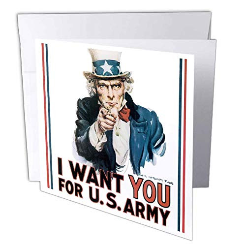 3dRose Vintage Uncle Sam I Want You for The Army - Greeting Cards 6 x 6" Set of 12 gc_108756_2 3dRose Vintage Uncle Sam I Want You for The Army - Greeting Cards 6 x 6" Set of 12 gc_108756_2