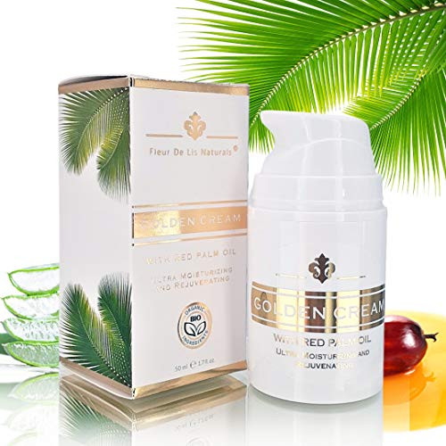 Anti Aging Golden Cream with Red Palm Oil - Anti-Aging Moisturizer for Face  Hands  and  Neck. Best Organic  and  All Natural Anti-Wrinkle Cream for Sagging Skin  Dry Skin  and  Wrinkles on Face and Neck - 1.7 Oz