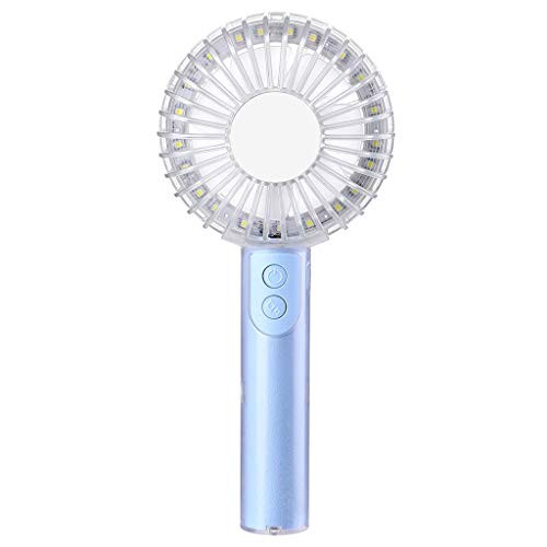 Fheaven Personal Portable Mini Lightweight Handheld Fan Desk Stroller Table Fan Cooling Electric Fan for Hiking Backpacking Picnic  blue