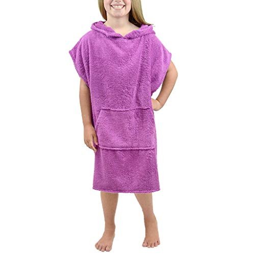 baskuwish Kids Hooded Towel Poncho with Pockets  Boys and Girls Hooded Towelling Poncho Swimming  Surfing  Beach  Bathing Purple baskuwish Kids Hooded Towel Poncho with Pockets  Boys and Girls Hooded Towelling Poncho Swimming  Surfing  Beach  Bathing Purple