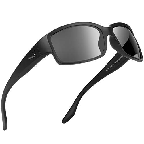 KastKing Skidaway Polarized Sport Sunglasses for Men and Women  Matte Blackout Frame  Smoke Lens