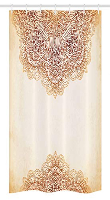 Ambesonne Victorian Stall Shower Curtain  Oriental Vintage Ornate Pattern Autehntic Style Mandala Artwork Print  Fabric Bathroom Decor Set with Hooks  36" X 72"  Cream Brown