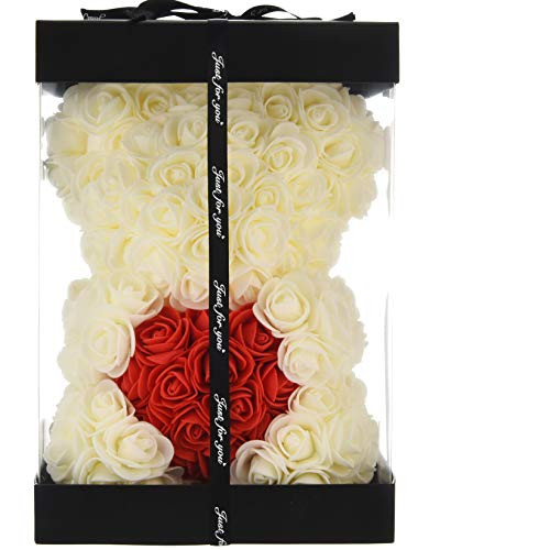 Rose Teddy Bear White Rose Bear Heart Rose Bear Teddy Bear Rose Flower Teddy Bear Gifts for mom Women Her Teen Girls Gifts Mothers Gifts Anniversary Birthday Valentine Day - Rose Bear Box  Milk White Rose Teddy Bear White Rose Bear Heart Rose Bear Teddy Bear Rose Flower Teddy Bear Gifts for mom Women Her Teen Girls Gifts Mothers Gifts Anniversary Birthday Valentine Day - Rose Bear Box  Milk White