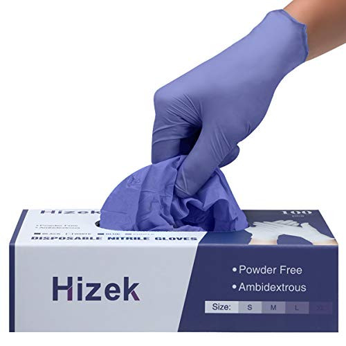 Nitrile Gloves Hizek 100 Pcs Disposable Gloves 4 mil Latex Free Powder Free Textured Anti-Allergic Wear-Resistant Exam Gloves for Home Use S Purple Nitrile Gloves Hizek 100 Pcs Disposable Gloves 4 mil Latex Free Powder Free Textured Anti-Allergic Wear-Resistant Exam Gloves for Home Use S Purple