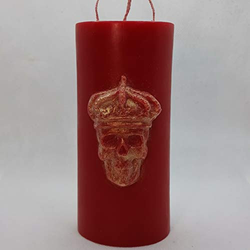 Altar ritual red candle to attract a partner through an appeal to Santa Muerte