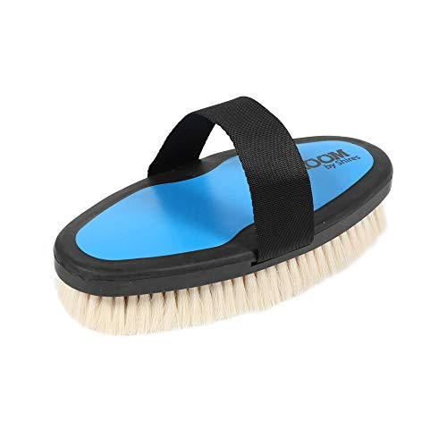 SHIRE'S EQUESTRIAN Shires Ezi-Groom Grip Body Brush with Goat Hair  Bright Blue