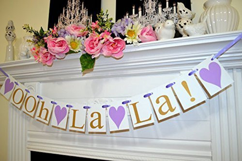 Ooh La La - Bridal shower decorations  wedding garland  lingerie party decor gold Ooh La La decor  purple bridal shower decor  bachelorette