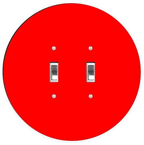 Sam Sandor - Red Design - Round Light Switch Plate Cover - Double Toggle