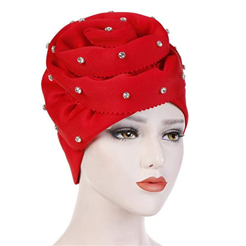 Cap African Style Headwear Cap African Style Muslim Turban Hair Accessories Bandanas Headwear red 4