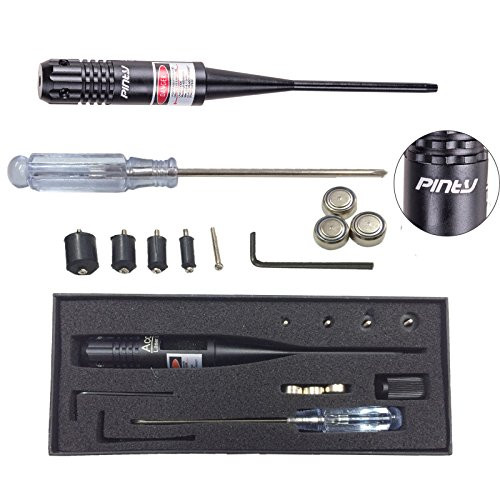 Pinty Red Laser Bore Sight Kit for .22 to .50 Caliber  Red Dot Boresight  9mm Laser Boresighter  Rifle Scope Sighting Accessories  High Power Laser Bore Sighter for Shotgun 380 45 Pistol