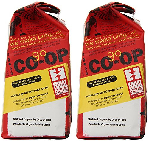 Equal Exchange QLtPuw Organic Coffee, Breakfast Blend, Ground, 12 Ounce Bag (Pack of 2)