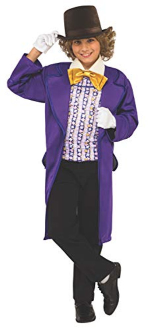 Rubie's Kids Willy Wonka  and  The Chocolate Factory Willy Wonka Value Costume  Large  Purple