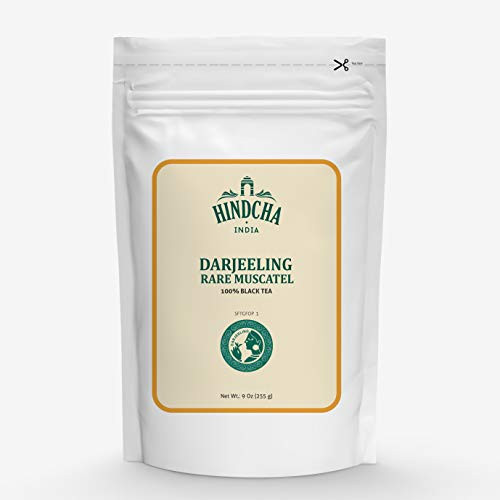HINDCHA's Darjeeling Rare Muscatel Tea Leaves Complex Taste and Delicate Aroma 120Plus Cups 100% Pure Unblended Darjeeling Black Tea SFTGFOP1 Grade Loose Leaf Tea Shipped Direct from India 9 Oz HINDCHA's Darjeeling Rare Muscatel Tea Leaves Complex Taste and Delicate Aroma 120Plus Cups 100% Pure Unblended Darjeeling Black Tea SFTGFOP1 Grade Loose Leaf Tea Shipped Direct from India 9 Oz