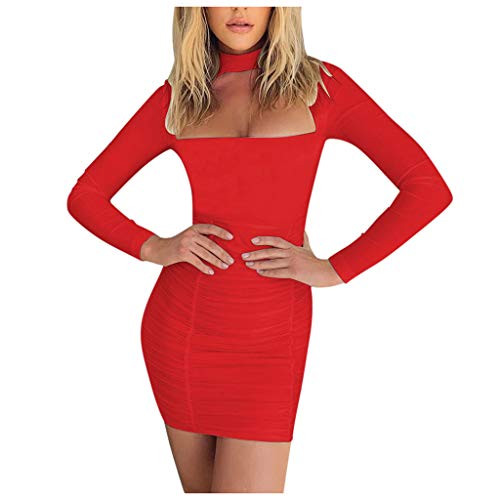 Women Solid Color Mini Dress Hollow Front Sexy Ruched Dress Long Sleeve Slim Fit Short Dress Bodycon Dress Red M Women Solid Color Mini Dress Hollow Front Sexy Ruched Dress Long Sleeve Slim Fit Short Dress Bodycon Dress Red M