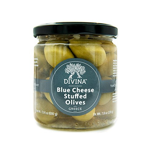 Divina Olives Stuffed With Blue Cheese in Brine  7.8-Ounce Jars  Pack of 3