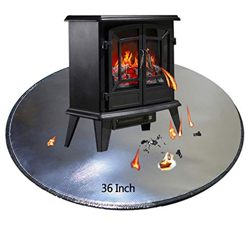 Fire Pit Mat 36 inch  Patio Fire Pit Pad  Fireproofmat Under The Grill Fireproof Mat Deck Protector for Outdoor Wood Burning Fire Pit  and  BBQ Smoker  Fire-Resistant Grill Mat for Grass Lawn Protection