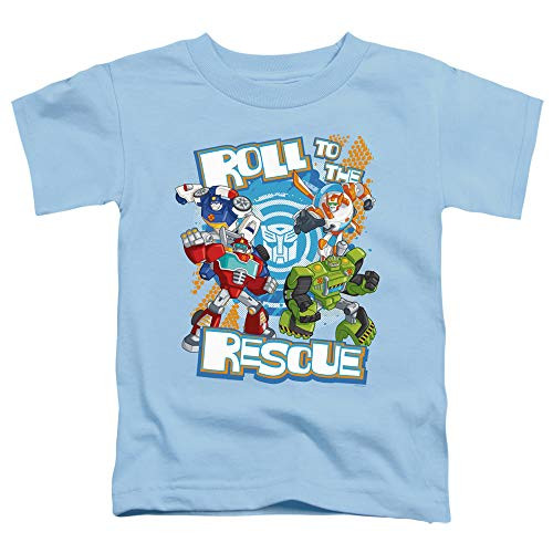 Transformers Roll to The Rescue Unisex Toddler T Shirt for Boys and Girls  Medium  3T  Light Blue