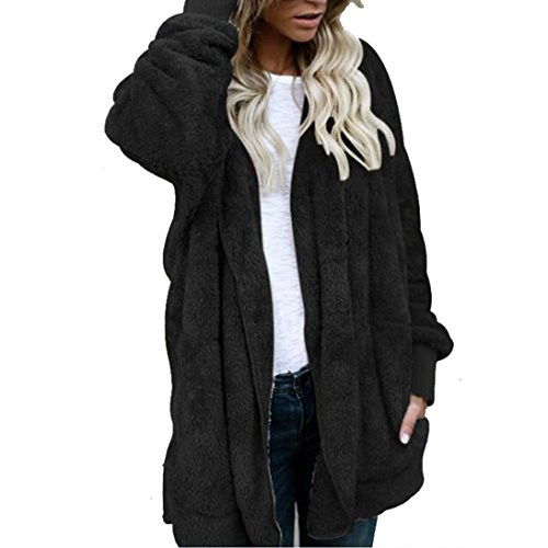 Gillberry Women Jacket  Women Hooded Long Coat Jacket Hoodies Parka Outwear Cardigan Coat  Black  M