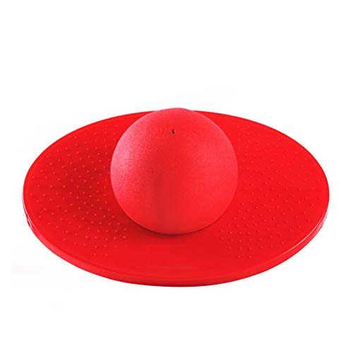 LIOOBO Kida Adult Pogo Ball Fun Hopper Sports High Balance Bounce Jump Board Ball Platform Fitness Ball for Aerobic Balance and Coordination Exercises  Red