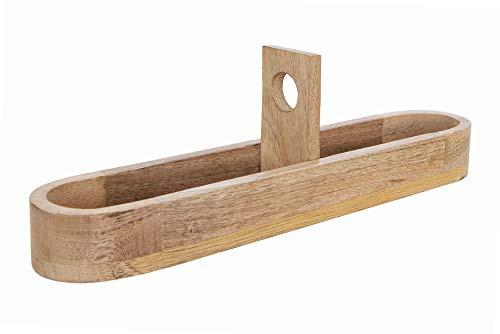Creative Co-op Mango Wood Vintage Pivoting Piece for Supporting Cracker Tray, Brown
