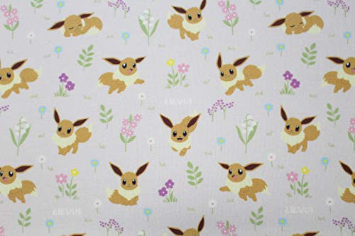 Pokemon Fabric Eevee Pikachu Character Fabric Cotton Fabric by The Yard 110cm  Purple