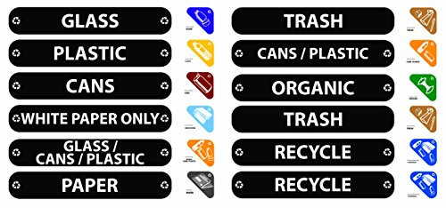 Rubbermaid Commercial Waste Stream Label Kit Slim Jim Vertical Lid ...