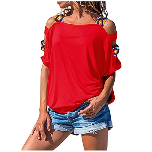 Meikosks Ladies Cold Shoulder T Shirt Casual Short Sleeve Hollow Out Tops Sexy Loose Blouse Red Meikosks Ladies Cold Shoulder T Shirt Casual Short Sleeve Hollow Out Tops Sexy Loose Blouse Red
