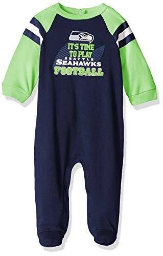 NFL Seattle Seahawks Team Sleep And Play Footies  blue green Seattle Seahawks  6-9 Months  138731160SEA09M-419