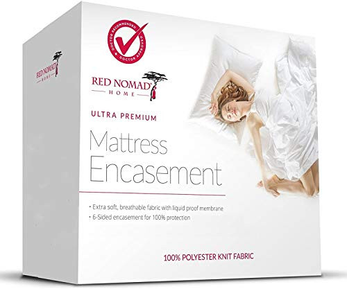 Red Nomad Zippered Mattress Encasement  Mattress Protector Zippered  6-Sided Bed Cover - Full Size