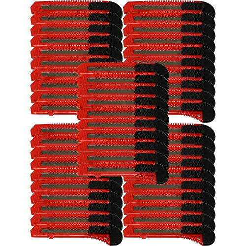 50x Bulk Red Utility Knife Box Cutters Snap Off Blade