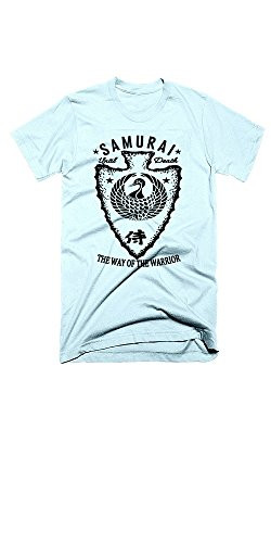 Samurai T-Shirt Bushido Japanese Kanji Katana Ninja Style Tee IV  XL  Blue