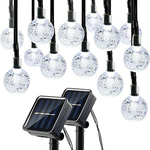 Lalapao Globe String Lights 2 Pack Solar Powered Outdoor Lights 30 LED 19.7ft Crystal Ball Fairy String Light for Christmas Xmas Tree Garden Path Patio Home Lawn Holiday Wedding Decor Party White
Lalapao Globe String Lights 2 Pack Solar Powered Outdoor Lights 30 LED 19.7ft Crystal Ball Fairy String Light for Christmas Xmas Tree Garden Path Patio Home Lawn Holiday Wedding Decor Party White