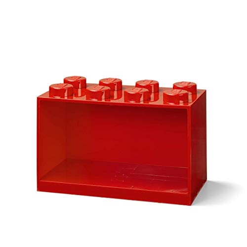 Room Copenhagen  Lego Brick Shelf Box - Stackable or Mountable Storage Compartment - 8 Stud  Red