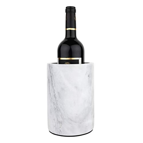 Homeries Marble Wine Chiller Bucket - Wine  and  Champagne Cooler for Parties  Dinner  Keep Wine  and  Beverages Cold  Holds Any 750ml Bottle - Ideal Gift for Wine Enthusiasts