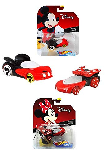 Hot Wheels Mickey  and  Minnie Mouse Character Car Bundle