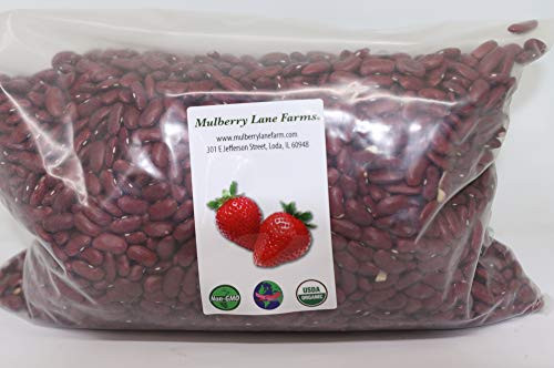 Kidney Beans  Red  5 Pounds Dried  USDA Certified Organic  Non-GMO Bulk  Product of USA