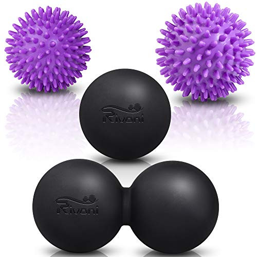 RIVONI Premium Massage Ball Set - Lacrosse Ball Peanut Double Lacrosse Ball Firm and Soft Spiky Balls - for Deep Tissue Therapy Trigger Point and Myofascial Release Yoga Massage Foot Massager RIVONI Premium Massage Ball Set - Lacrosse Ball Peanut Double Lacrosse Ball Firm and Soft Spiky Balls - for Deep Tissue Therapy Trigger Point and Myofascial Release Yoga Massage Foot Massager