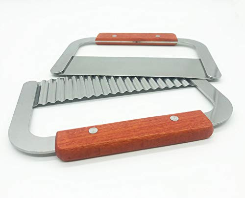 Mose Cafolo ~ Pack of 2 Stainless Steel Wavy & Straight Soap Mold Loaf Garnish Potato Vegetable Cutter Cake Cutting Tool