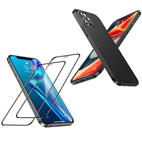CASEKOO Compatible with iPhone 12 12 Pro Slim Case  and  iPhone 12 12 Pro Screen Protector